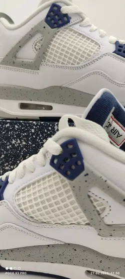 Air Jordan 4 Retro White/Midnight Navy für Herren, Größe 40 - Bild 4
