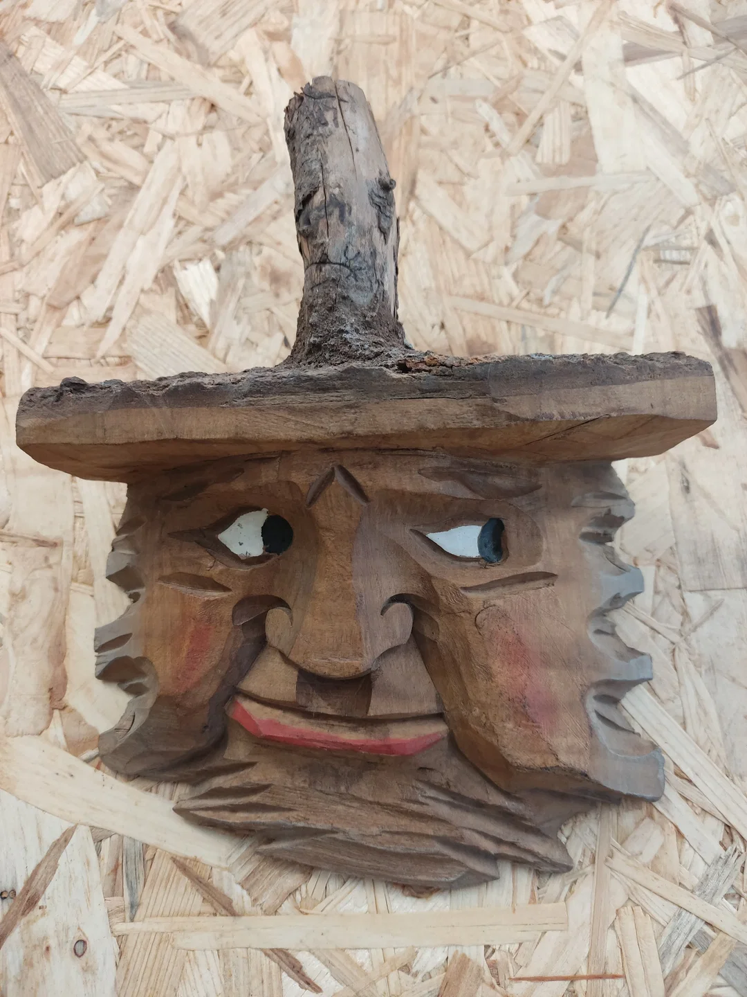 Waldgeist Wandfigur Holz 23 cm | Handgeschnitztes Unikat - Bild 3