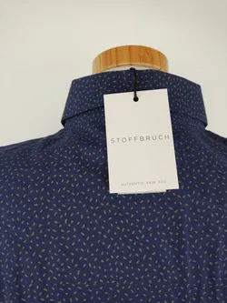 Stoffbruch Herren Kurzarmhemd blau - XL / 54 - Bild 4