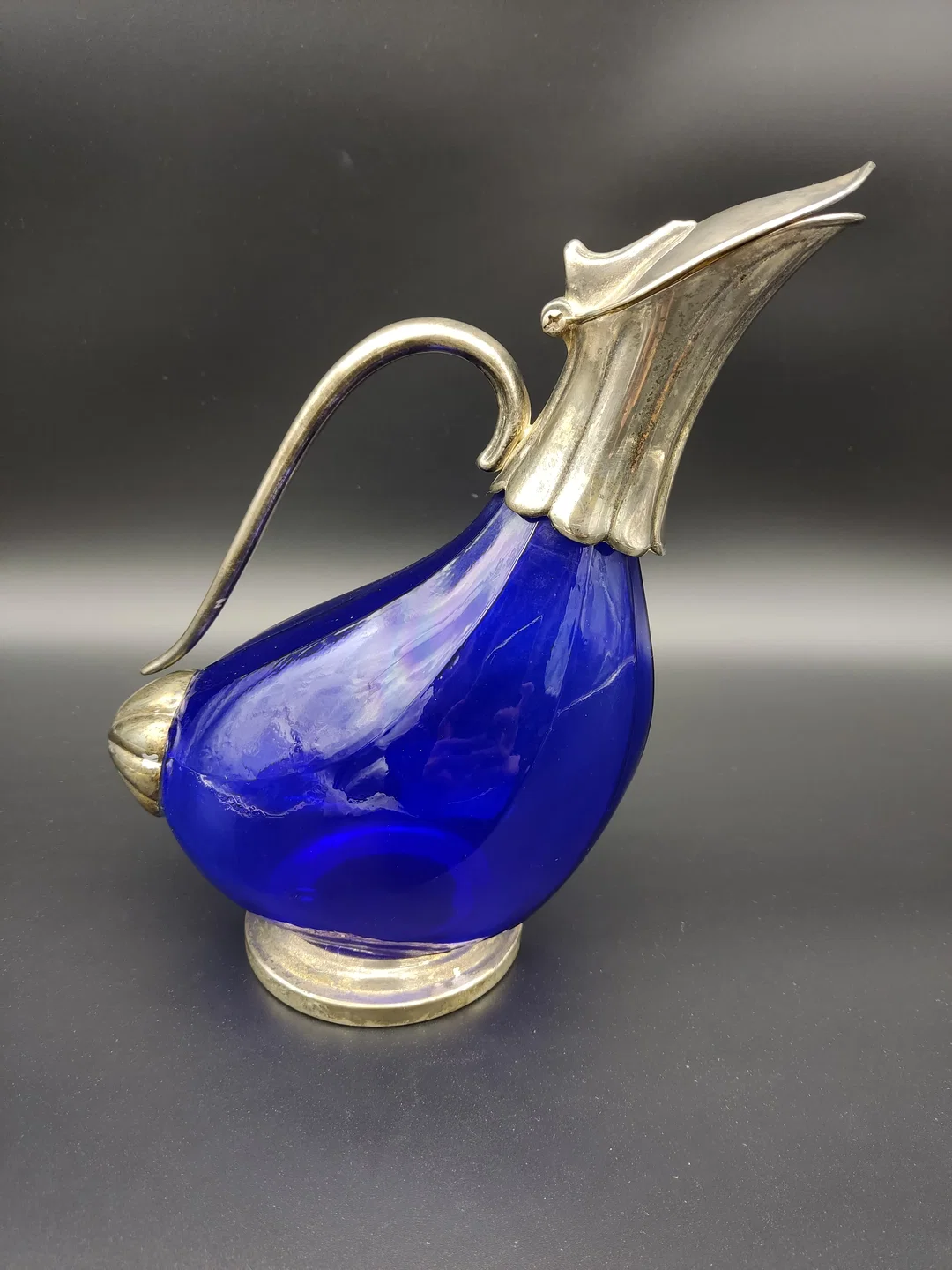 Antike Blaue Glaskaraffe – Bild 2