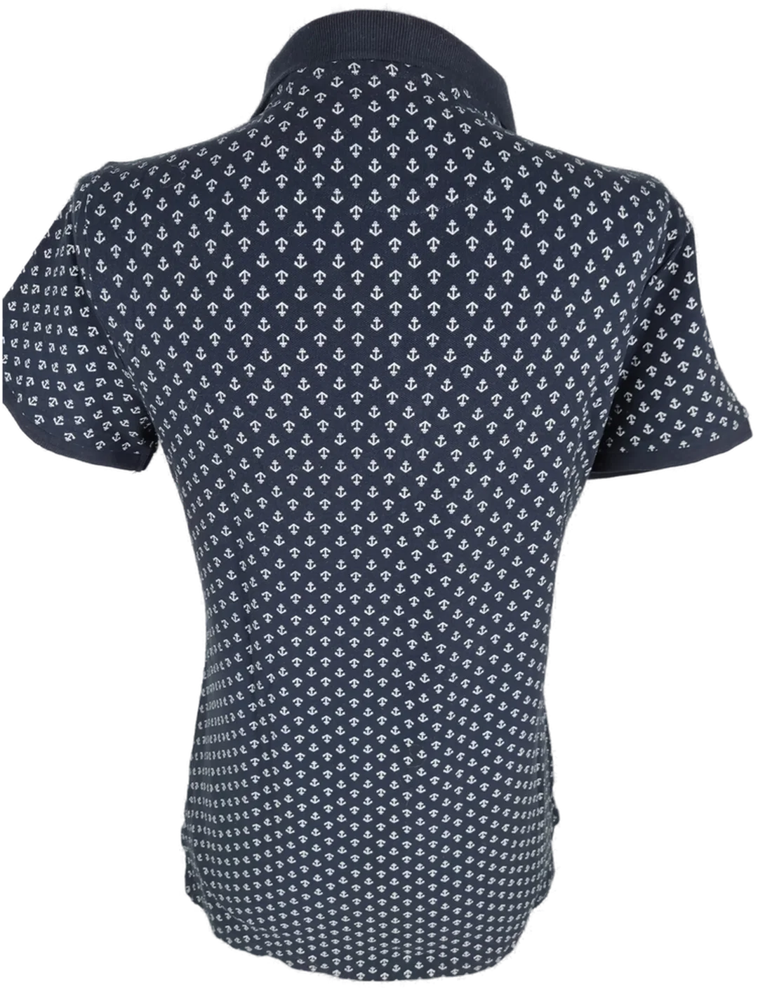 T-Shirt "Montego", kurzarm mit Kragen, blau mit Aufdruck. Größe M – Bild 4