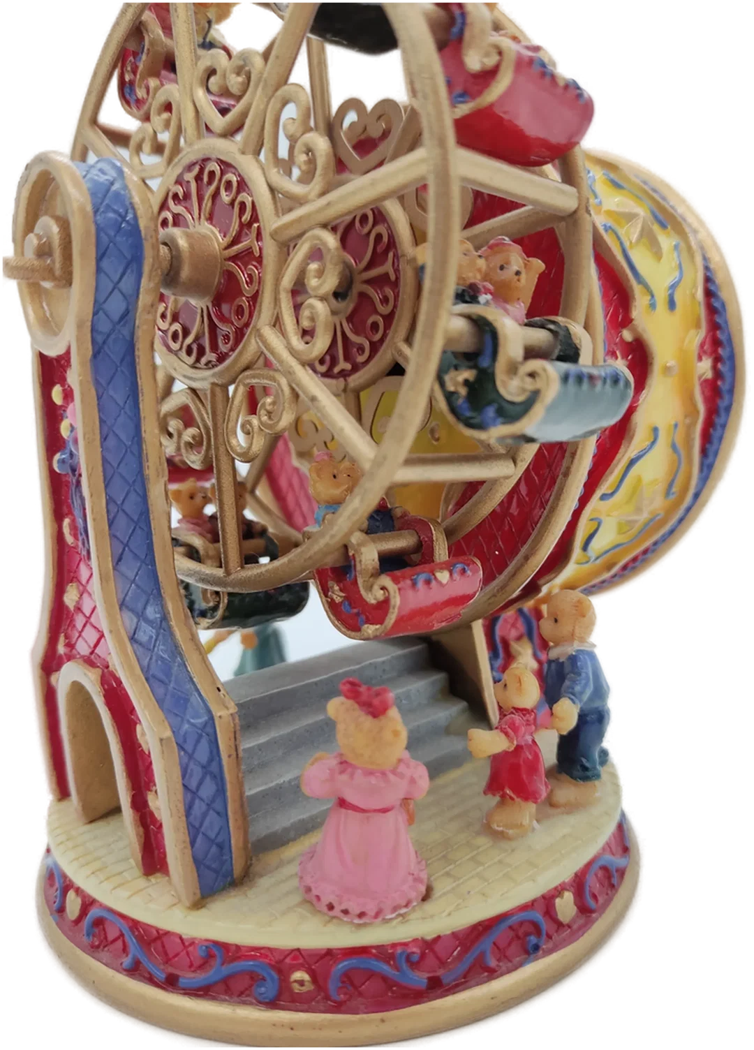 Riesenrad Spielbox Musikbox mit kleinen Bären zum Aufziehen – Bild 4