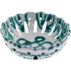 GMUNDNER KERAMIK grüngeflammt Durchbruchschale, Ø 13,5cm  - Bild 2