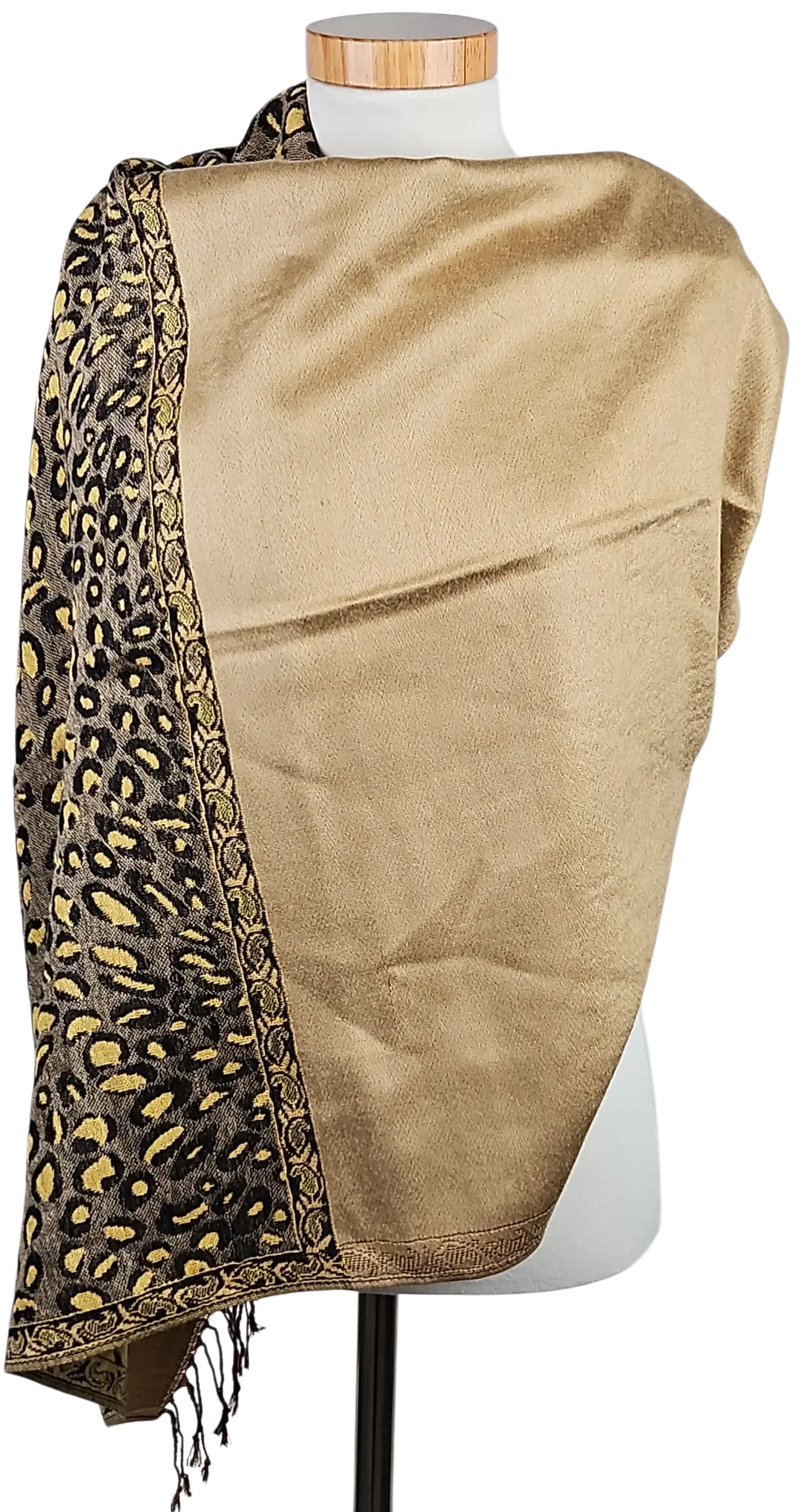 Damen Schal - gold/Leopardenmuster – Bild 2