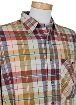 Piccini Vintage Herren Hemd, braun/grün - Gr. M  - Bild 4