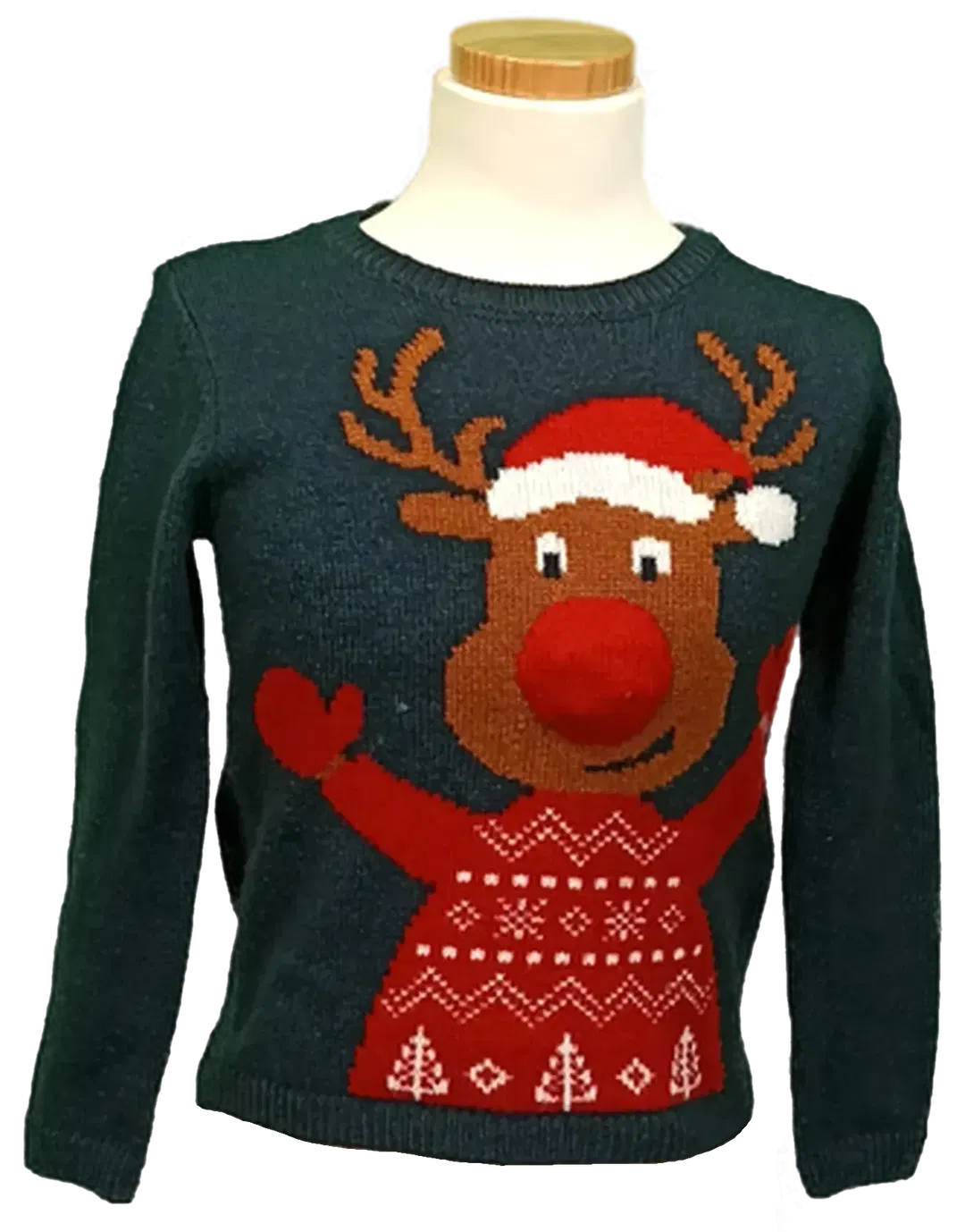 Lupilu Kinder Weihnachtspullover dunkelblau gemustert Gr. 110/116 - Bild 1
