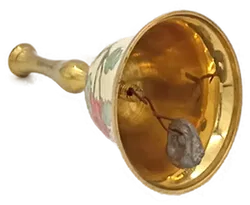 Vintage Weihnachtsglocke Messing/Cloisonné mit Stechpalmenmotiv - Bild 2