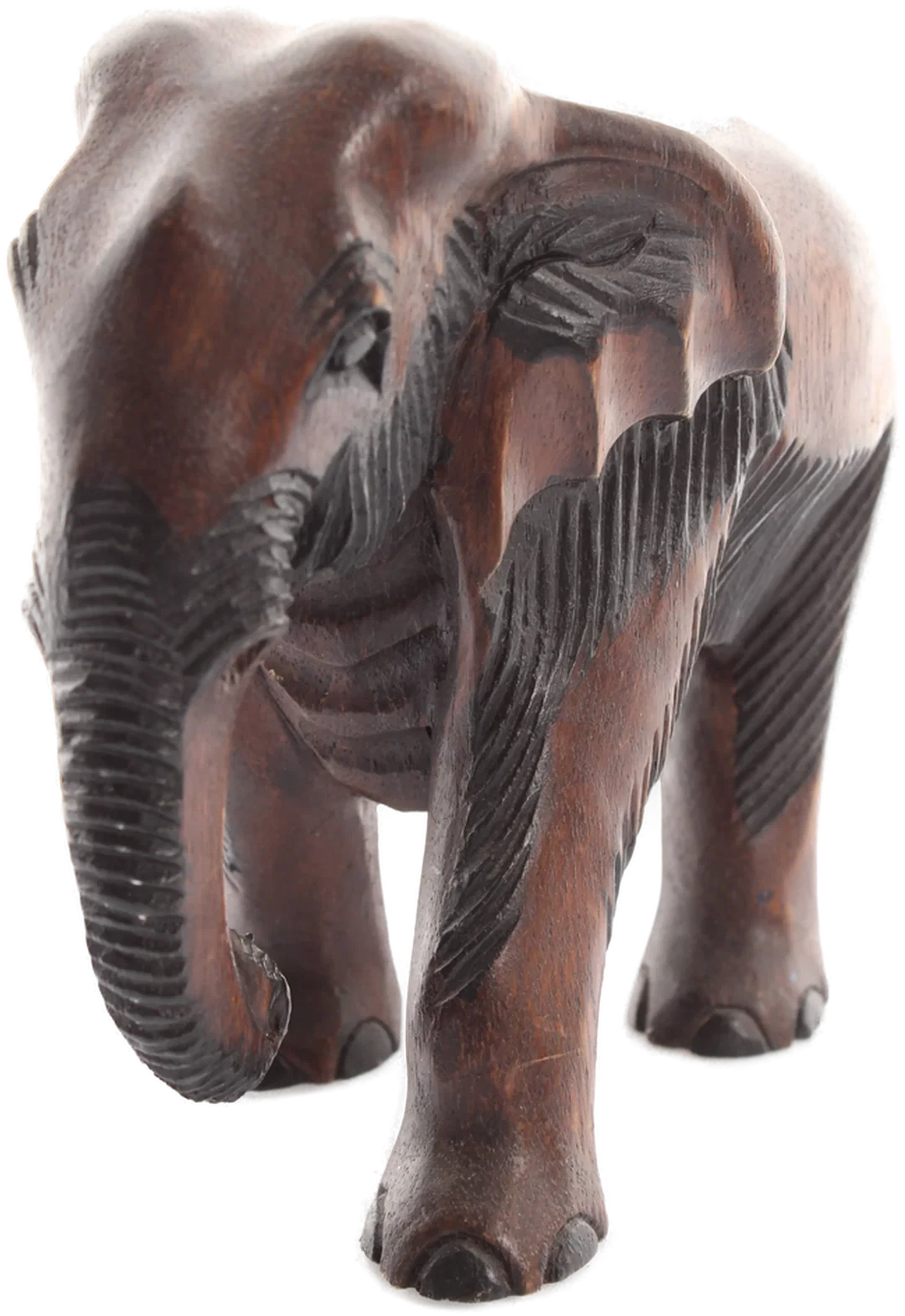 Handgeschnitzter Elefant aus Holz – dunkel – asiatische Deko – ca. 16 cm - Bild 1