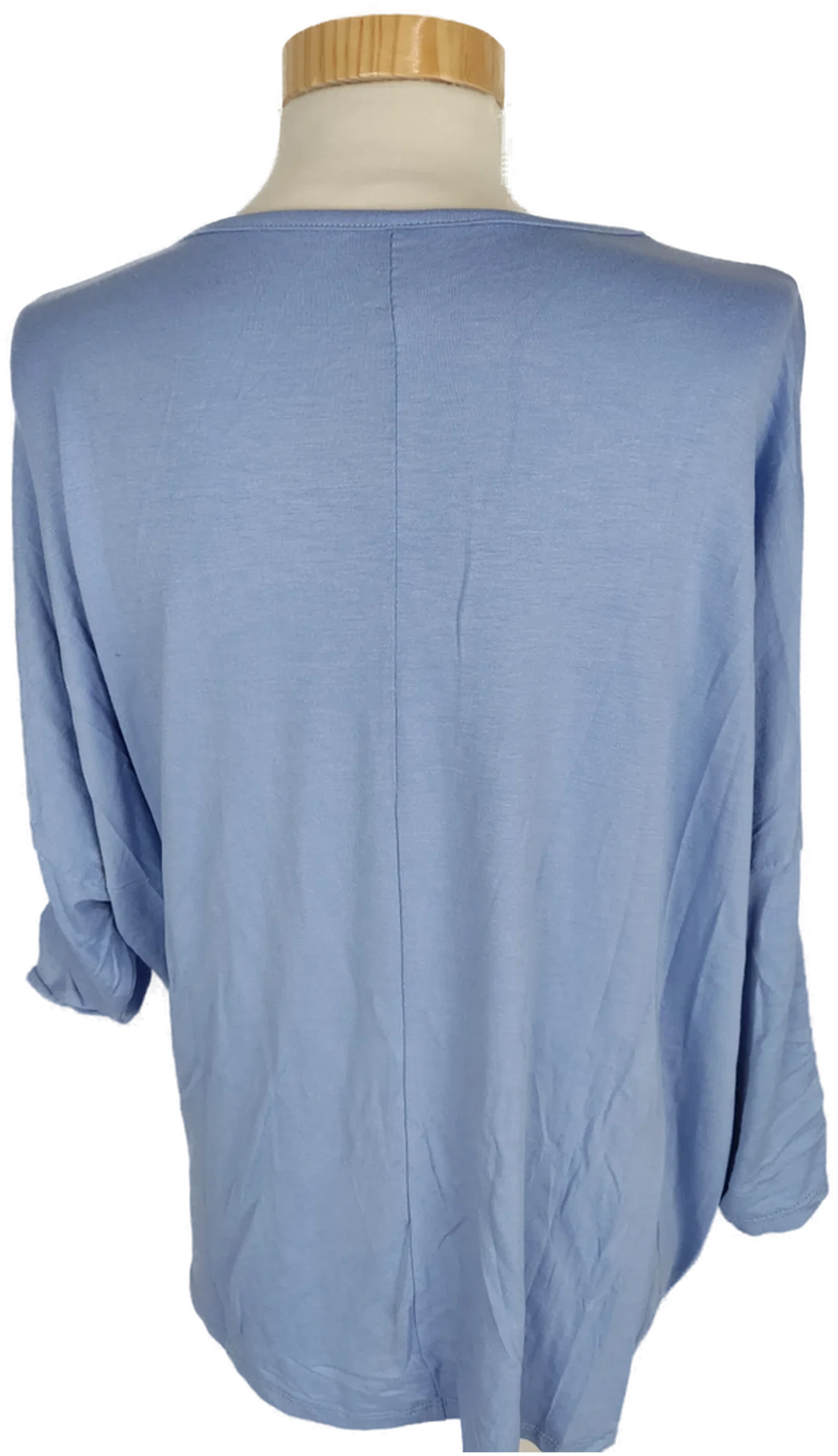T-Shirt, dreiviertelarm mit Rundhalsausschnitt, hellblau, Größe 44 (geschätzt) – Bild 5