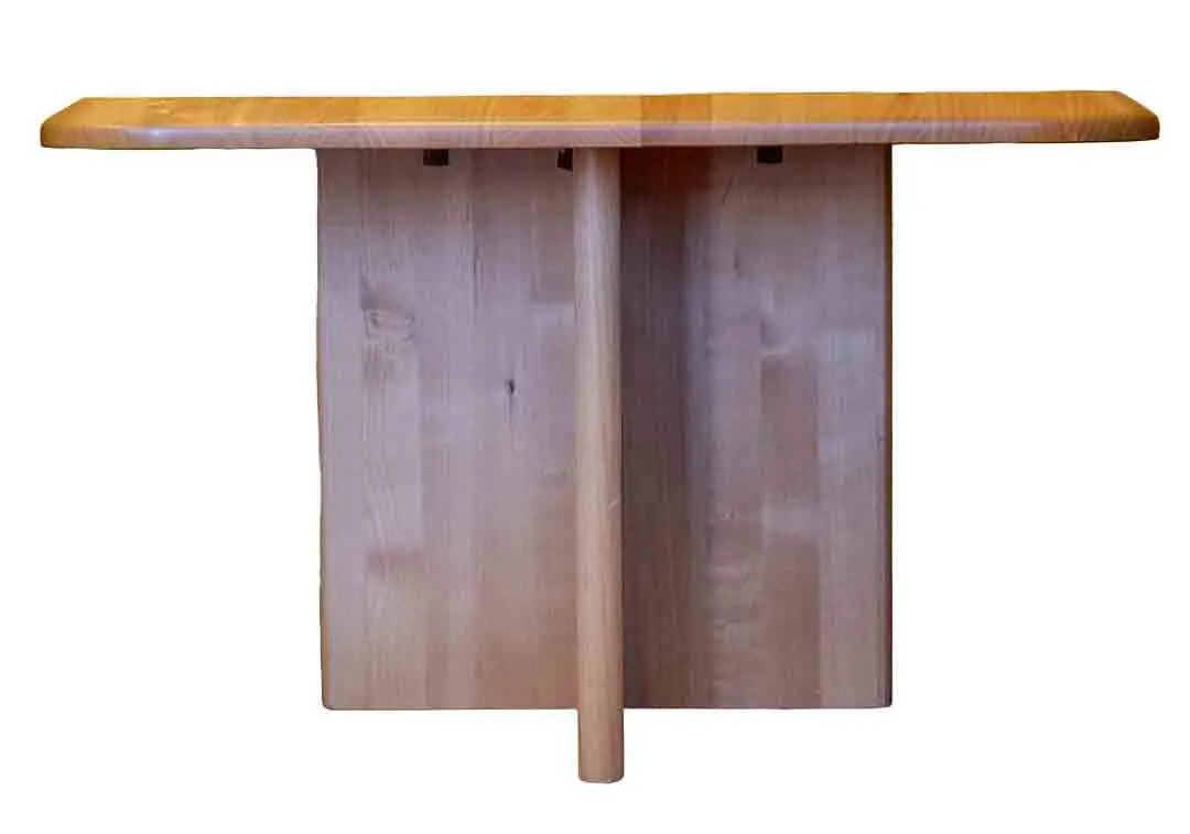 Massivholz Couchtisch, Buche, quadratisch 75x75 cm, Mittelfuß – Bild 4