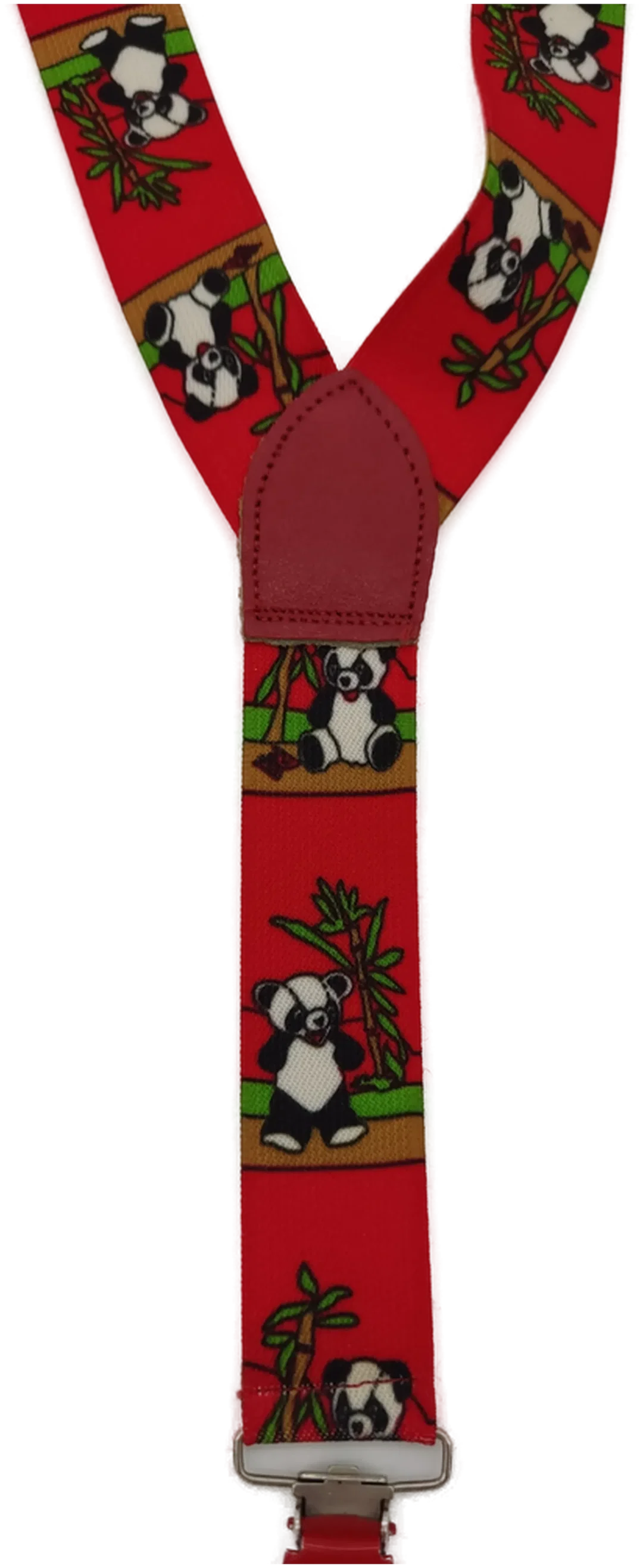 Hosenträger "Pandabär", rot mit Bären, Größe 134/140 – Bild 2