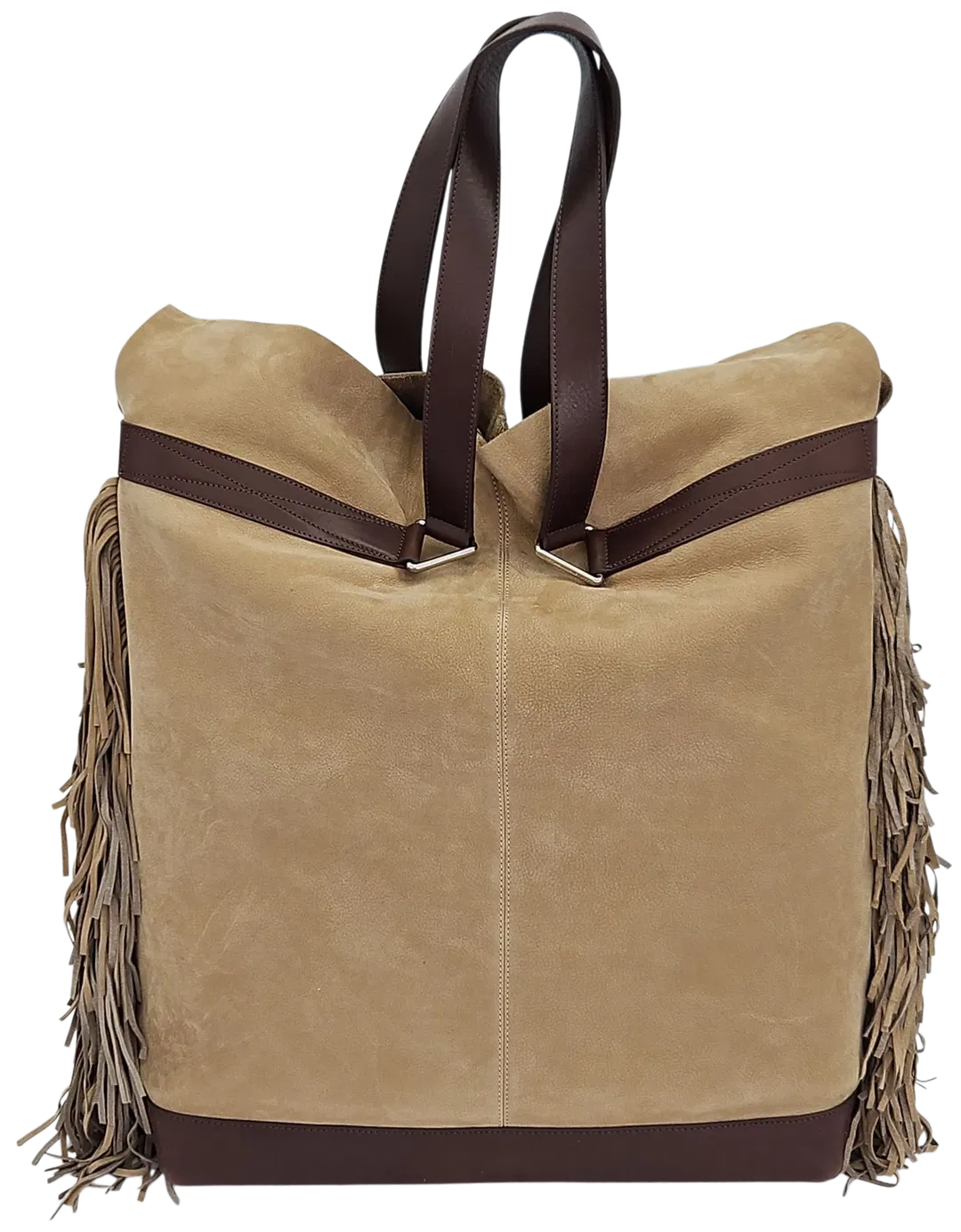 Max V. Koenig Damen Handtasche mit Fransen, braun - groß - Bild 1