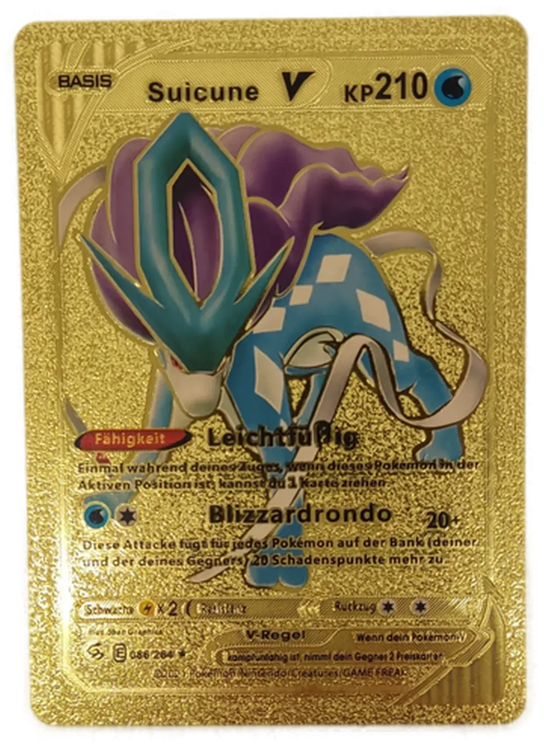 Pokémon Sammelkarte Goldfolie Basis Suicune V - Bild 1