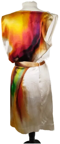 Buntes AIRFIELD Midi-Kleid - Gr. 38 / 95% Seide, 5% Lycra - Bild 3