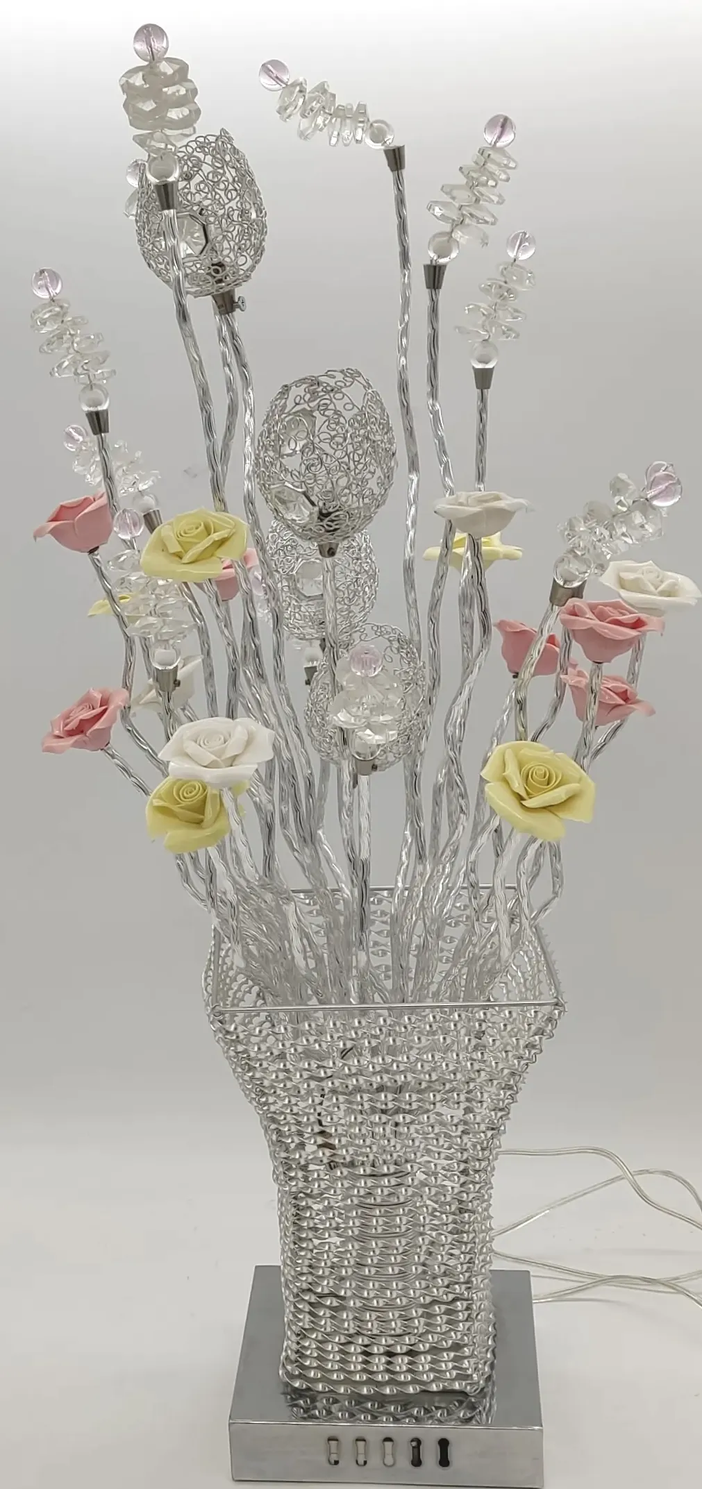 Tischlampe/Bodenleuchte moderne dekorative Kunst Blumenvase 5x 20W 12V G4 – Bild 6