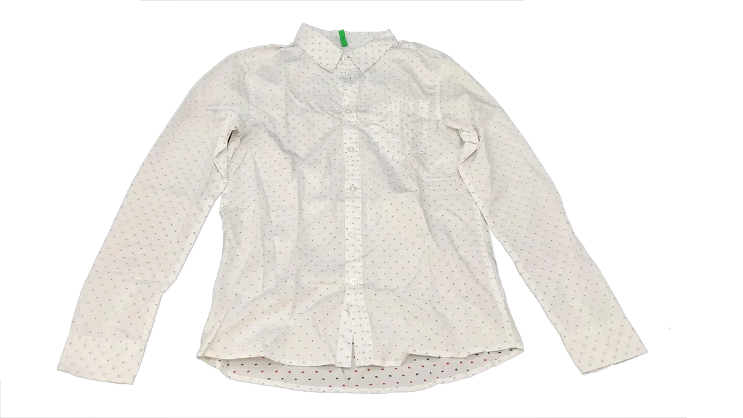 United Colors of Benetton Kinderhemd weiß gemustert Gr. 2XL – Bild 1