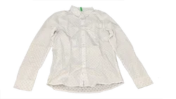United Colors of Benetton Kinderhemd weiß gemustert Gr. 2XL - Bild 1