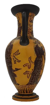 Handgemalte Vase der griechischen Mythologie aus Ton, Höhe 36cm – Bild 2