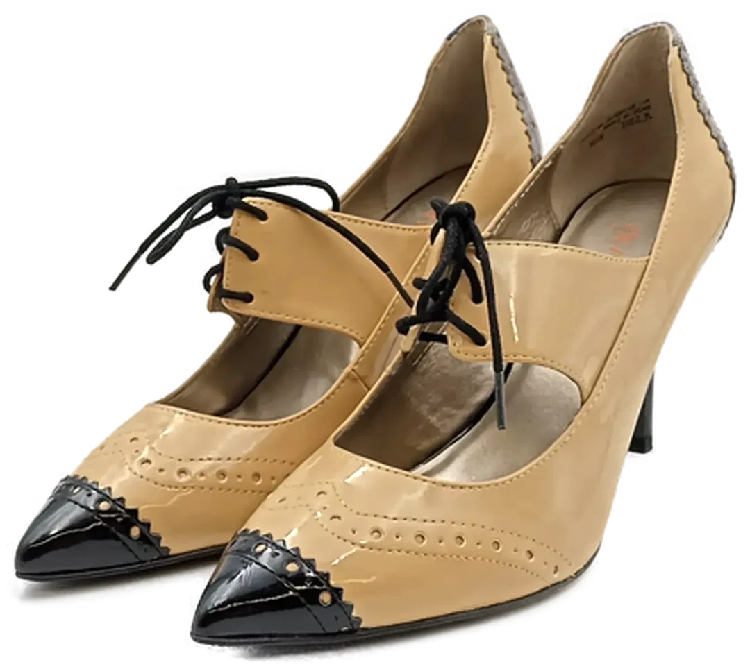 Levity Schnürpumps Mary Jane Stil in beige/schwarz Gr. 39 - Bild 4
