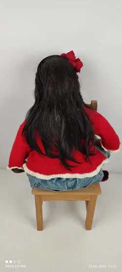 Künstlerpuppe, Christine Orange Porzellanpuppe 