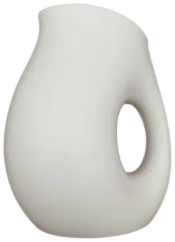 Moderne weiße Kanne, abstrakte Form - ca. 20cm hoch - Bild 1