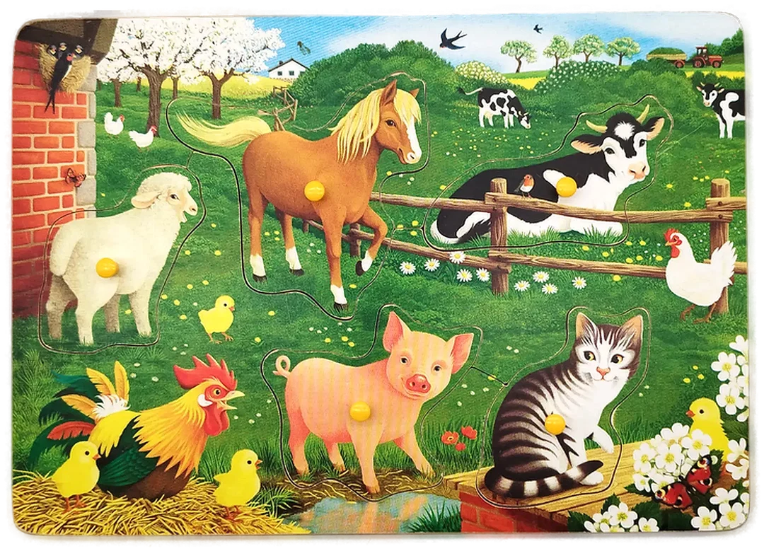 Holzpuzzle mit Bauernhof-Illustration - 6 teilig - Bild 4