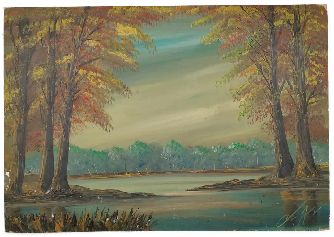 Öl-Malerei einer Landschaft - Bob Ross Technik / ohne Bilderrahmen! - Bild 4