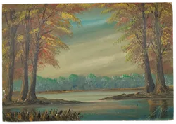 Öl-Malerei einer Landschaft - Bob Ross Technik / ohne Bilderrahmen! - Bild 1