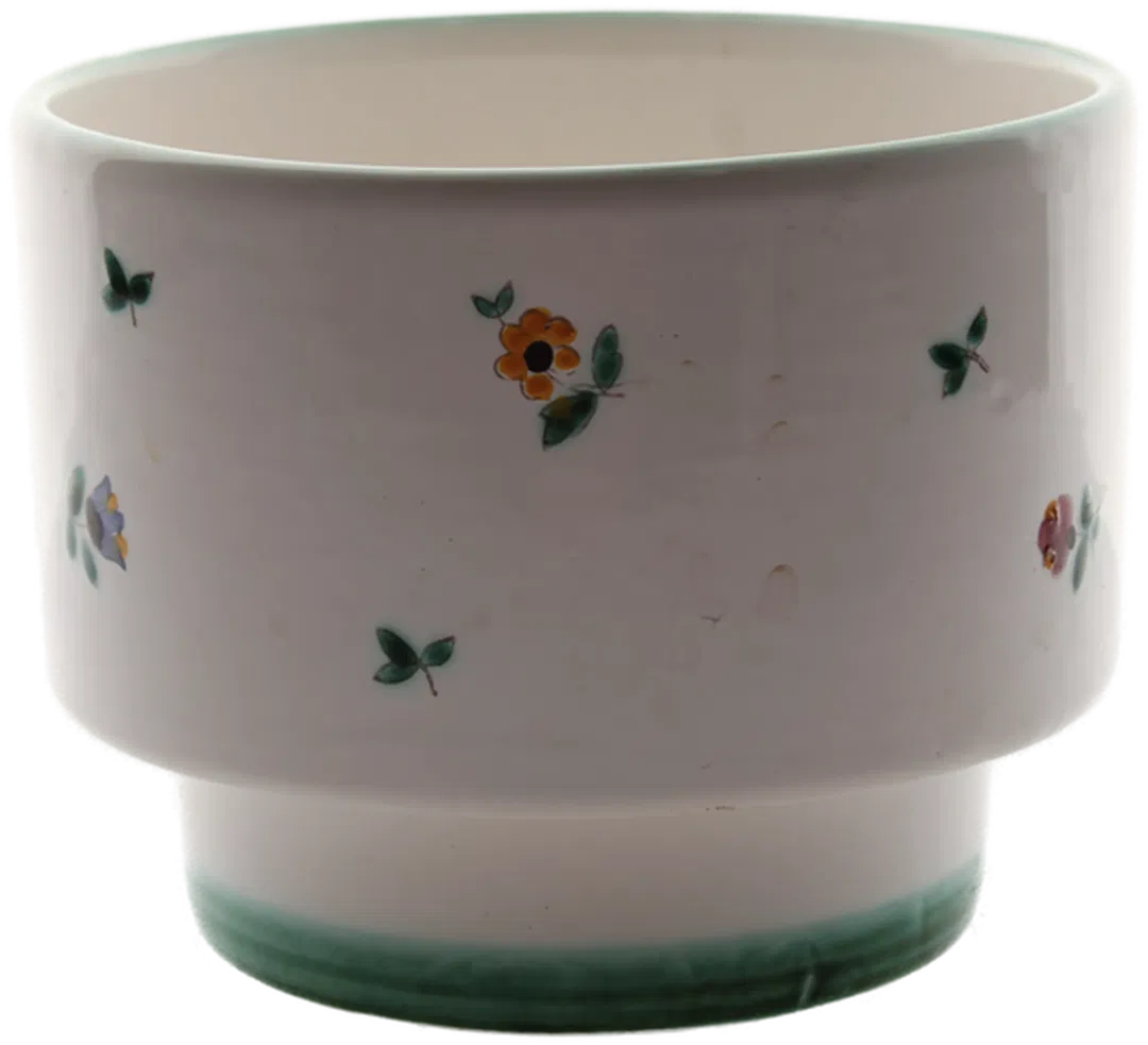 Gmundner Keramik Übertopf | Handbemalt | Streublumen-Dekor | Vintage  - Bild 1