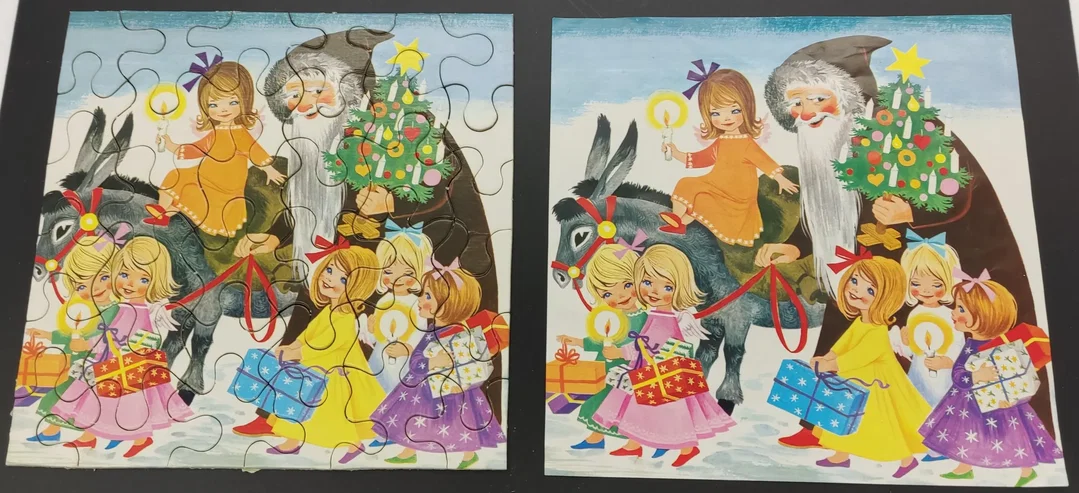 Pestalozzi-Verlag Legespiel-Puzzle "Fröhliche Weihnachtszeit!" Weihnachten 3 Bilder – Bild 2