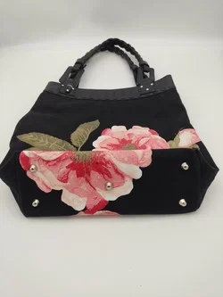 GF FERRE Tote Bag / Shopper, Nylon mit hochwertigen Lederapplikationen und geflochtenen Leder-Trageriemen – Vorschau 4