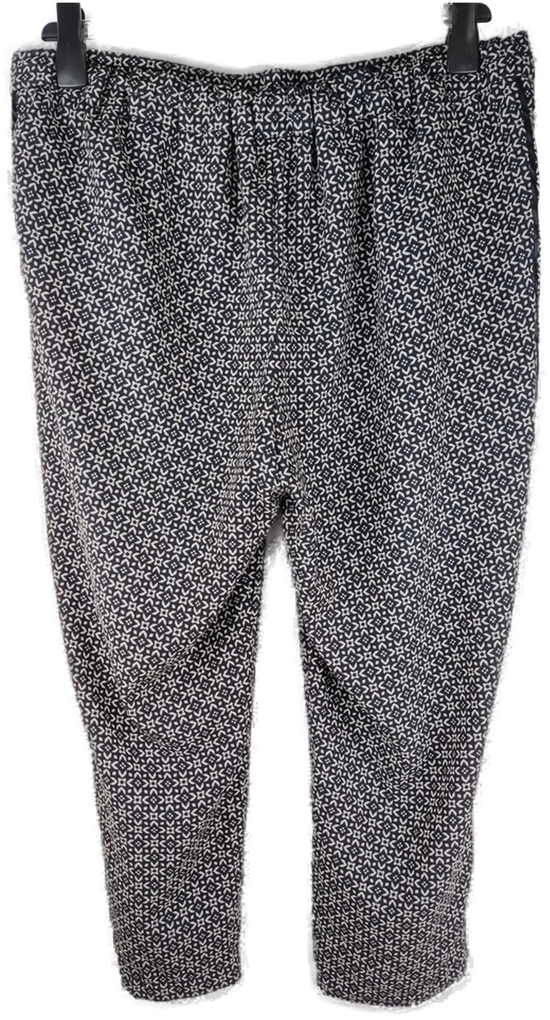 Schlupfhose "Your Sixth Sense", lang mit Gummizugbund, schwarz/beige gemustert mit Taschen, Größe 46 – Bild 2