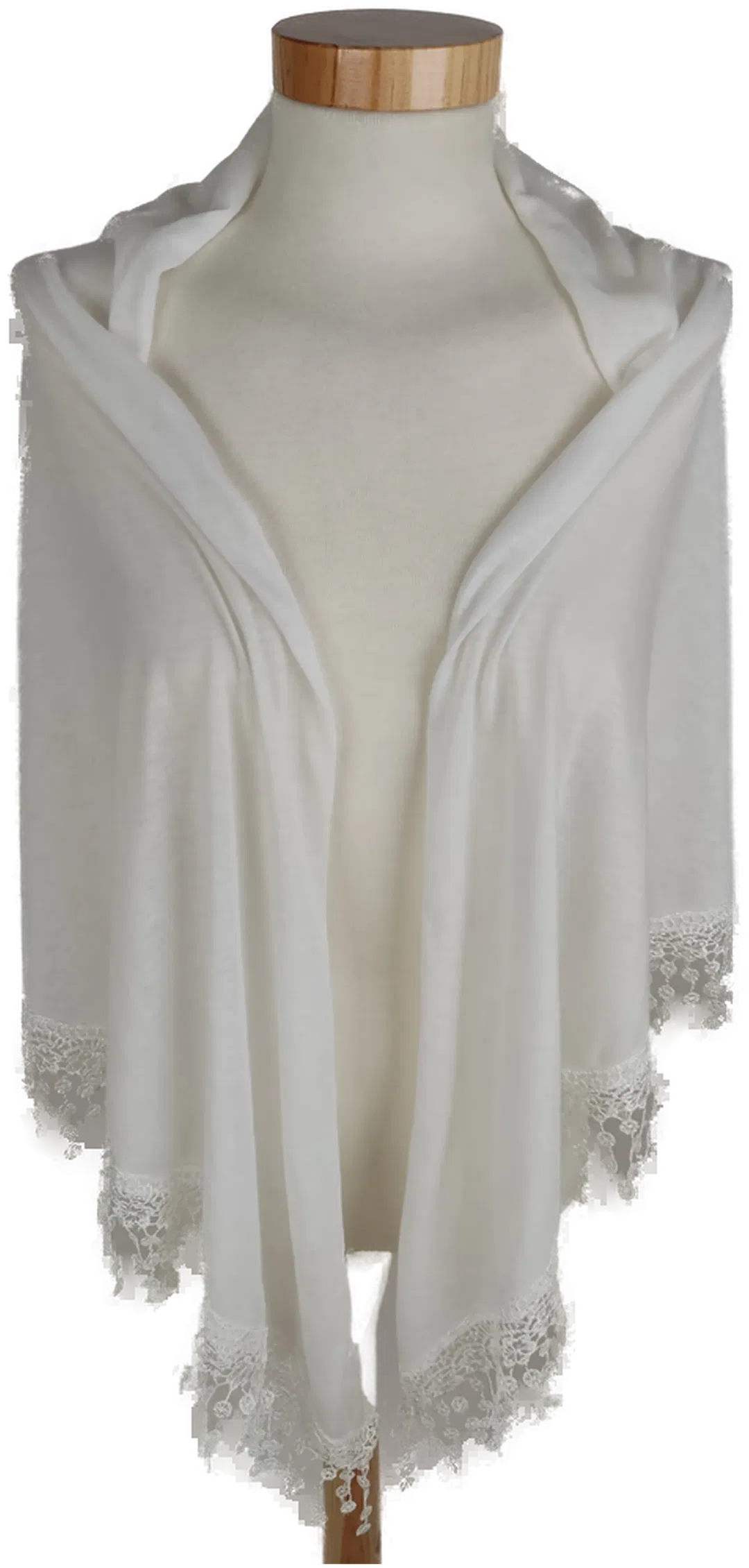 Dreiecktuch mit Spitze, weiß, Größe ca 180 x 120 x 120 cm - Bild 1