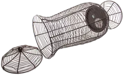 Großer Drahtkorb mit Deckel auf Fuß – Höhe ca. 45 cm, Metallgeflecht - Bild 3