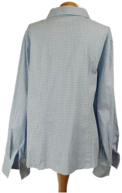 Gössl Damenbluse hellblau kariert- 4XL- 48 - Bild 2