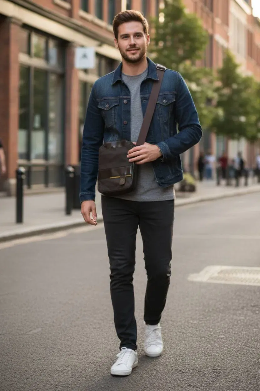 NAVA Umhängetasche – Design Your Life – Dunkelbraun / Schwarz – Messenger Bag - Bild 4