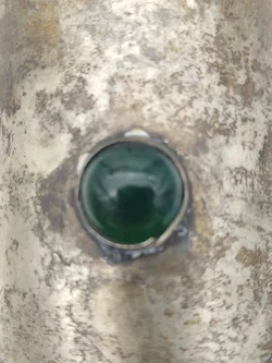 Messing Kerzenhalter, Kronenform mit Glassteinen | Einmaliges Unikat - Bild 11