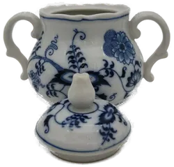 Blue Danube Zuckerdose blau gemustert Vintage - Bild 3