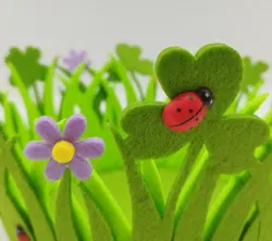 Osterliche Filz-Schale mit Marienkäfern aus Holz - ca. 13cm - Bild 2