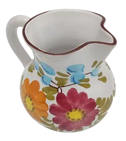 Arte Deruta Etrusca Keramik Krug mit floralem Muster - 1,25 Liter  - Bild 2