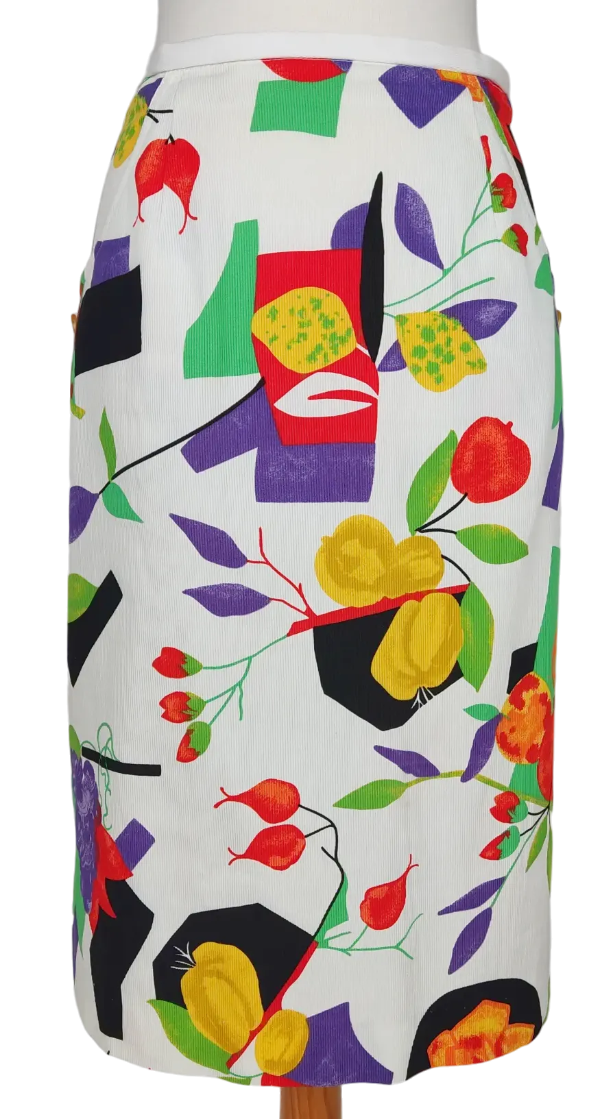 Damen Midirock mit Fruit Print, weiß - Gr. XXL  - Bild 4