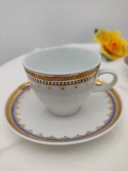 Kaffeegeschirr 2er Colditz Porzellan Kobalt mit Gold | DDR/GDR-Rarität – Vorschau 5