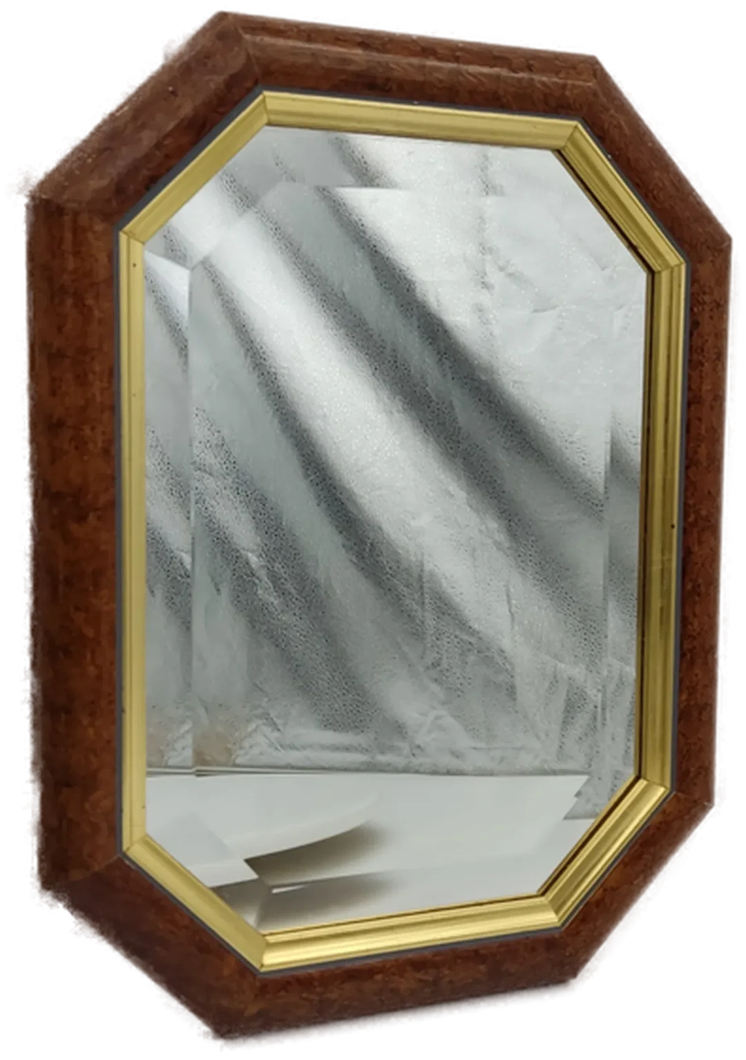 Wandspiegel 8-Eckig Echtholz Wurzelholzmaserung | Wurzelholz-Unikat - Bild 4