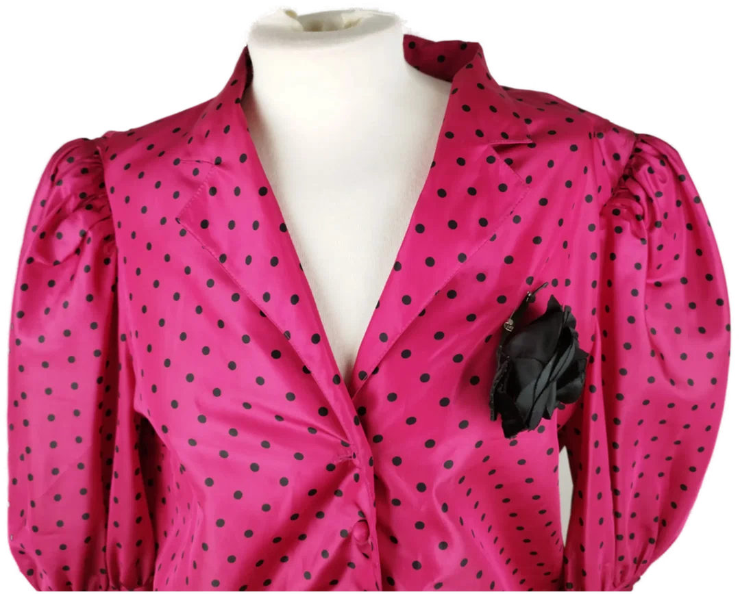 FINK Modell Bluse - Gr. 40 / Polkadot mit Brosche - Bild 1