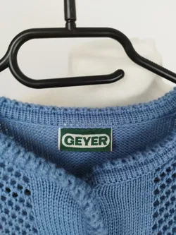Geyer - Strickjacke hellblau Gr. M /reine Schurwolle /Vintage made in Austria  - Bild 2
