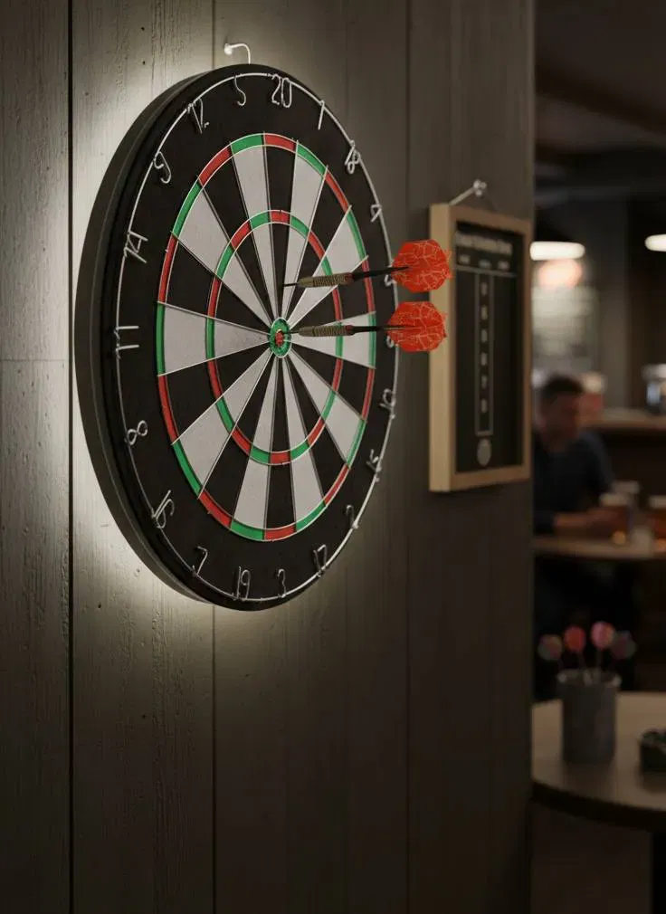 XQ Max Sports Flocked Home Dartboard Set – doppelseitig inkl. 3 Messing-Darts - Bild 3