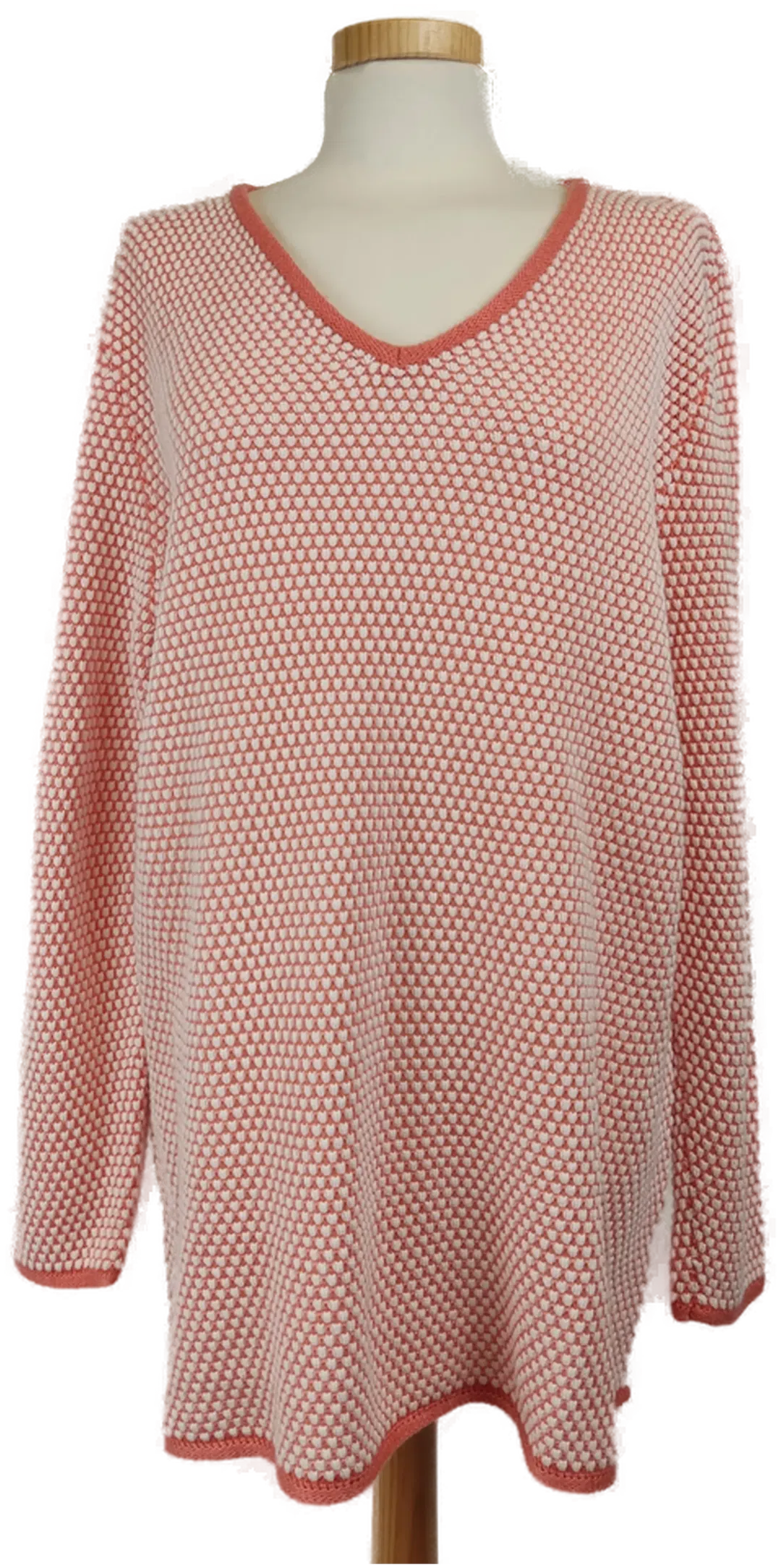 Collection L Damen-Pullover lachs/weiss-gemustert - XXL/44 - Bild 1