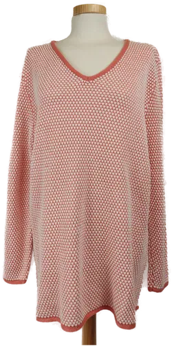 Collection L Damen-Pullover lachs/weiss-gemustert - XXL/44 - Bild 1