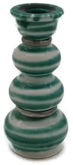 Gmunder keramik Kerzenleuchter Grün Gestreift - Bild 2
