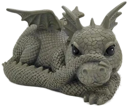 Deko-Figuren-Set – 2 liegende Drachen aus Kunststoff (leicht, detailliert gearbeitet) - Bild 3